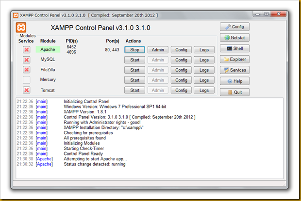 SnapCrab_XAMPP Control Panel v310 310  [ Compiled September 20th 2012 ]_2012-12-19_21-31-0_No-00